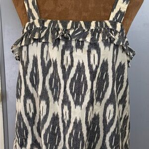 J. Crew Gray and Cream Ruffle Flounce Tank